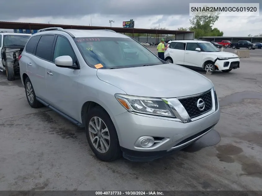 2016 Nissan Pathfinder Platinum/S/Sl/Sv VIN: 5N1AR2MM0GC601920 Lot: 40737733