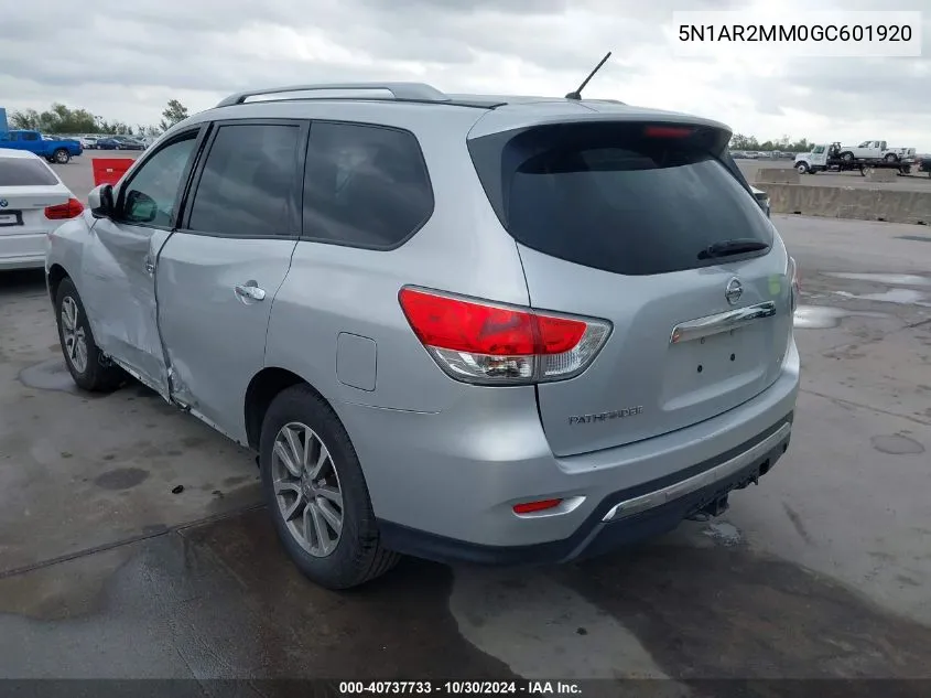 2016 Nissan Pathfinder Platinum/S/Sl/Sv VIN: 5N1AR2MM0GC601920 Lot: 40737733