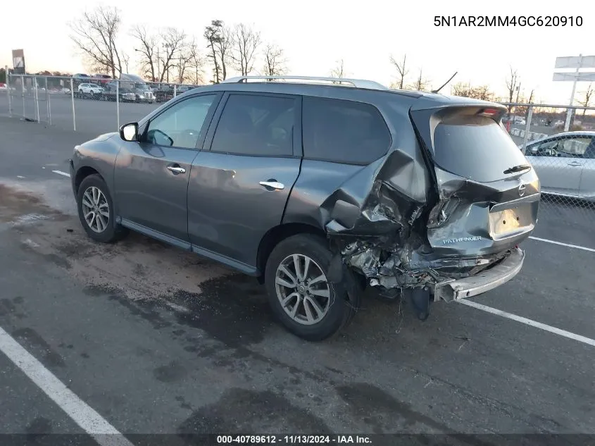 2016 Nissan Pathfinder S/Sv/Sl/Platinum VIN: 5N1AR2MM4GC620910 Lot: 40789612