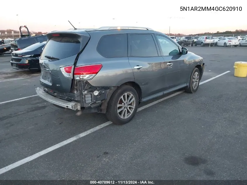 2016 Nissan Pathfinder S/Sv/Sl/Platinum VIN: 5N1AR2MM4GC620910 Lot: 40789612