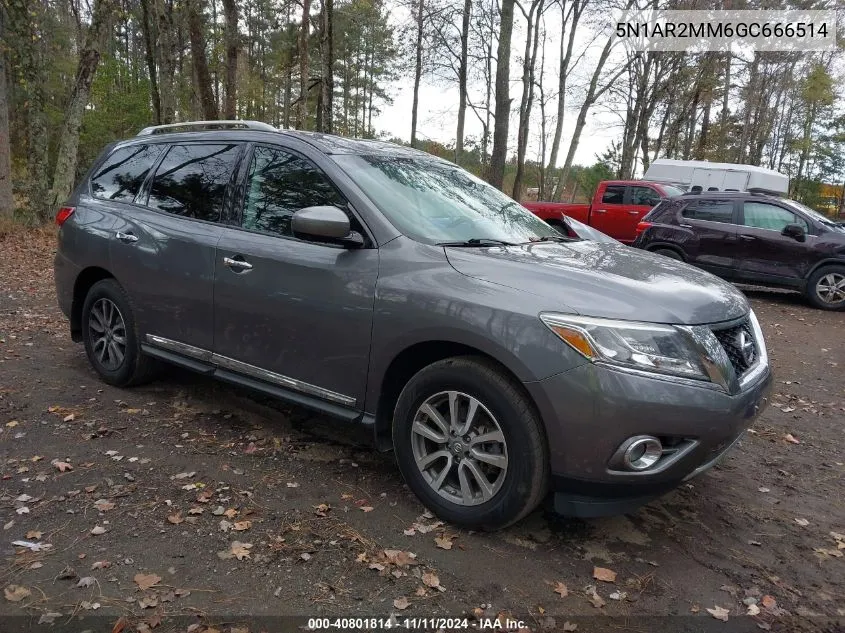 2016 Nissan Pathfinder Sl VIN: 5N1AR2MM6GC666514 Lot: 40801814