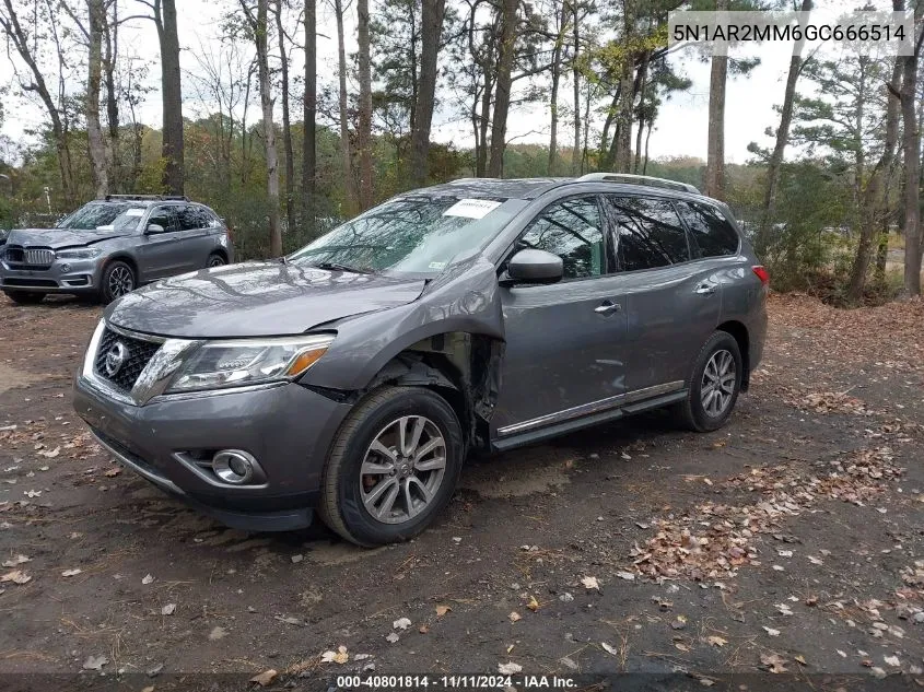 2016 Nissan Pathfinder Sl VIN: 5N1AR2MM6GC666514 Lot: 40801814