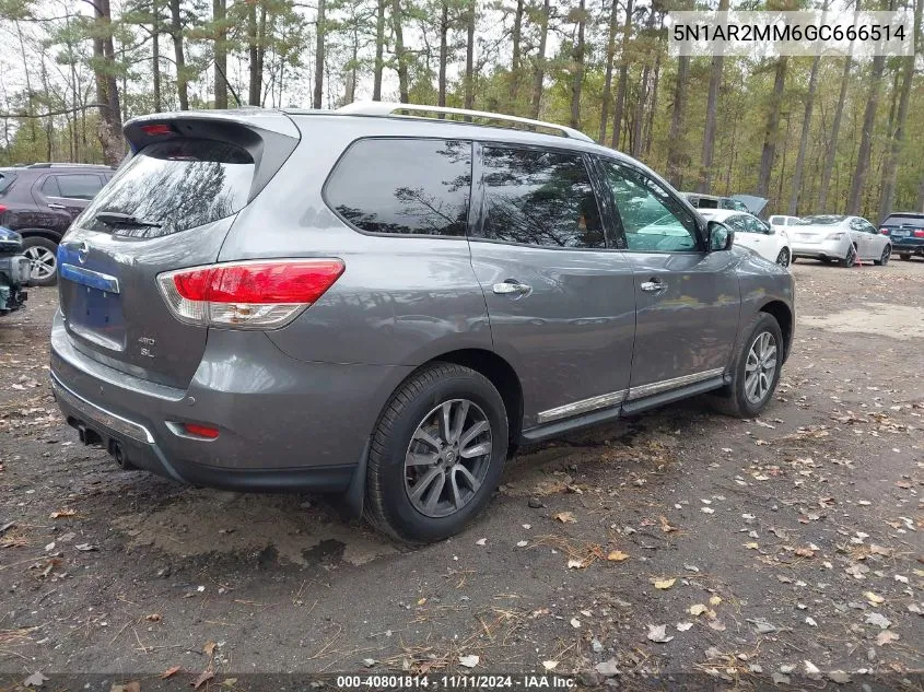 2016 Nissan Pathfinder Sl VIN: 5N1AR2MM6GC666514 Lot: 40801814