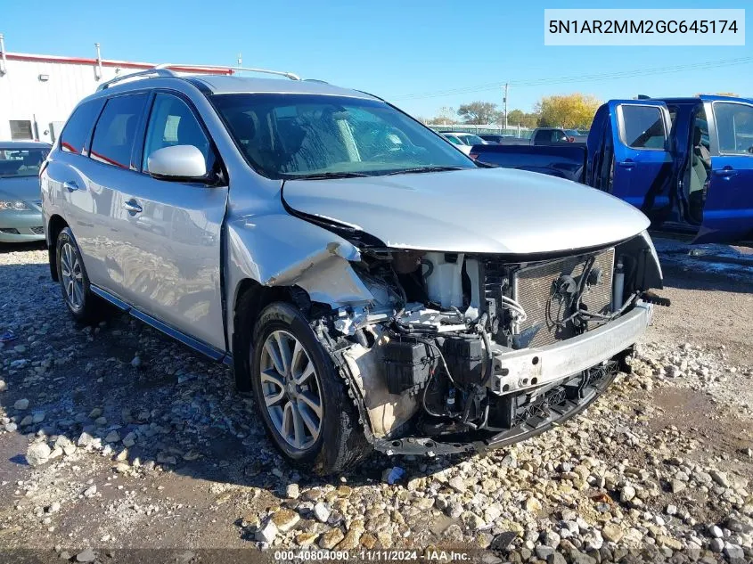 2016 Nissan Pathfinder S VIN: 5N1AR2MM2GC645174 Lot: 40804090