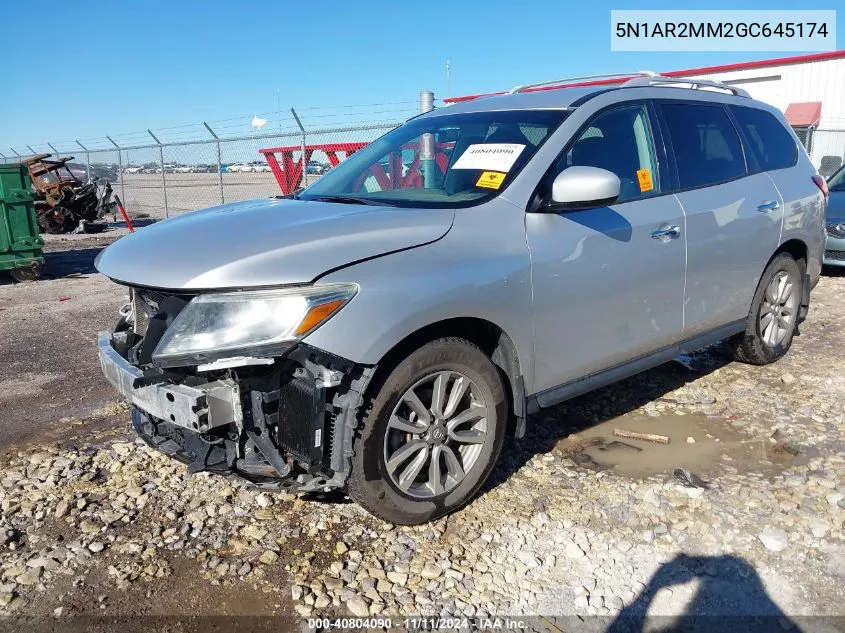 2016 Nissan Pathfinder S VIN: 5N1AR2MM2GC645174 Lot: 40804090