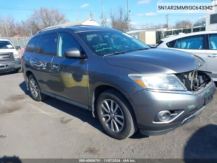 2016 Nissan Pathfinder S VIN: 5N1AR2MM9GC643342 Lot: 40806701