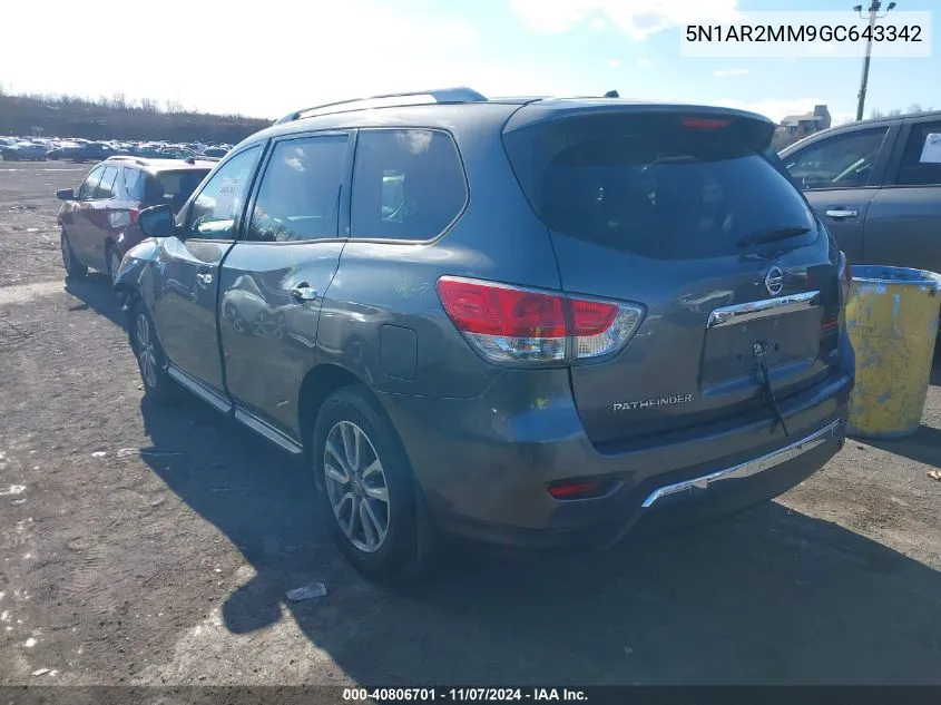 2016 Nissan Pathfinder S VIN: 5N1AR2MM9GC643342 Lot: 40806701