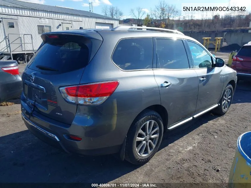 2016 Nissan Pathfinder S VIN: 5N1AR2MM9GC643342 Lot: 40806701