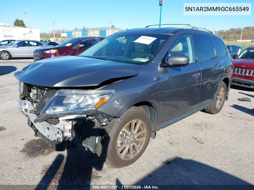 2016 Nissan Pathfinder S/Sv/Sl/Platinum VIN: 5N1AR2MM9GC665549 Lot: 40811267