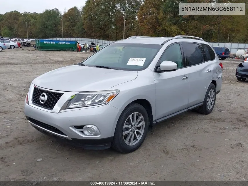 2016 Nissan Pathfinder S VIN: 5N1AR2MN6GC668112 Lot: 40819924