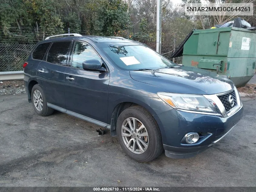 2016 Nissan Pathfinder Sv VIN: 5N1AR2MM3GC644261 Lot: 40826710