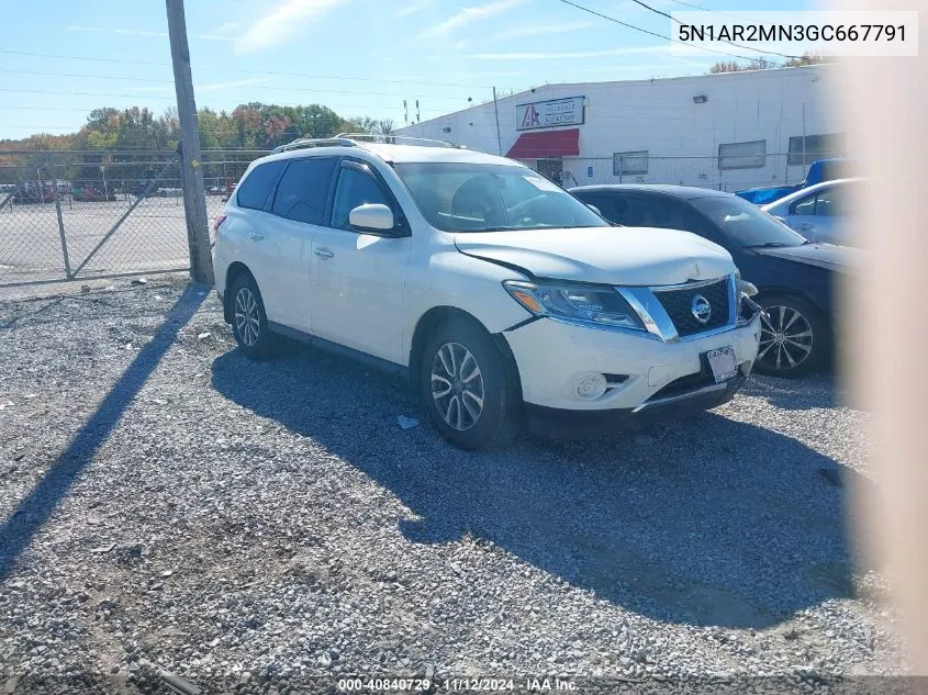 2016 Nissan Pathfinder S VIN: 5N1AR2MN3GC667791 Lot: 40840729