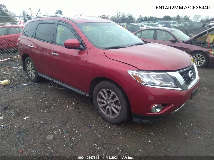 2016 Nissan Pathfinder Sv VIN: 5N1AR2MM7GC636440 Lot: 40847819