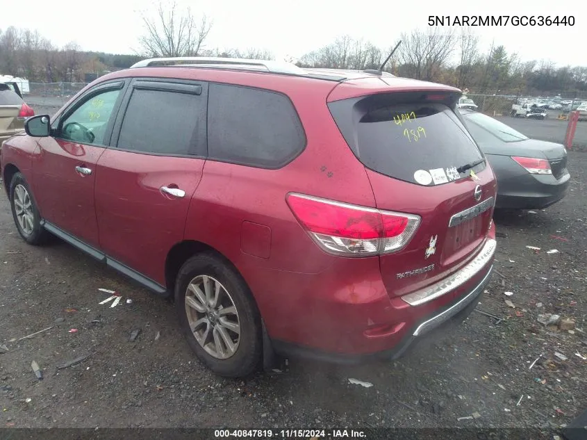 2016 Nissan Pathfinder Sv VIN: 5N1AR2MM7GC636440 Lot: 40847819