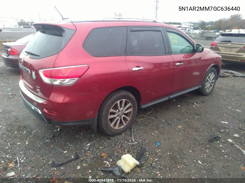 2016 Nissan Pathfinder Sv VIN: 5N1AR2MM7GC636440 Lot: 40847819