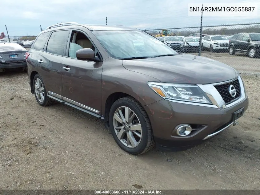 2016 Nissan Pathfinder Platinum VIN: 5N1AR2MM1GC655887 Lot: 40858600