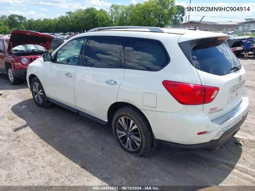 2017 Nissan Pathfinder Sl VIN: 5N1DR2MN9HC904914 Lot: 39593621