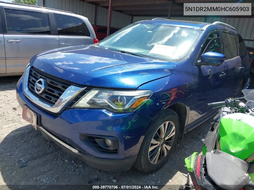 2017 Nissan Pathfinder Sl VIN: 5N1DR2MM0HC605903 Lot: 39770706