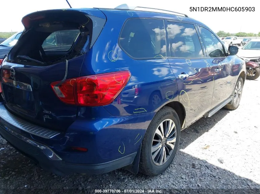 2017 Nissan Pathfinder Sl VIN: 5N1DR2MM0HC605903 Lot: 39770706