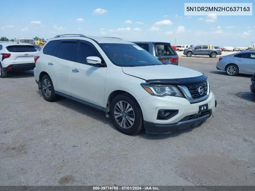 2017 Nissan Pathfinder Sl VIN: 5N1DR2MN2HC637163 Lot: 40565521