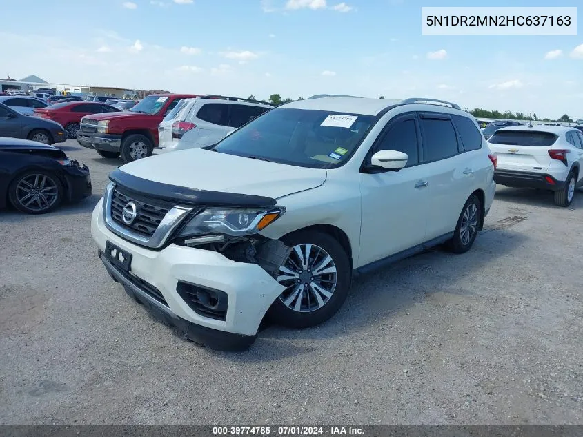 2017 Nissan Pathfinder Sl VIN: 5N1DR2MN2HC637163 Lot: 40565521