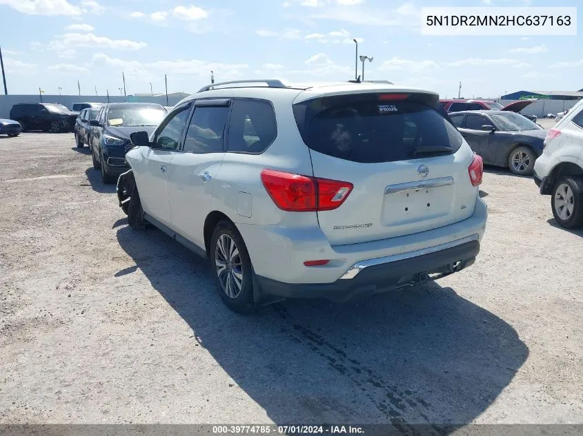 2017 Nissan Pathfinder Sl VIN: 5N1DR2MN2HC637163 Lot: 40565521