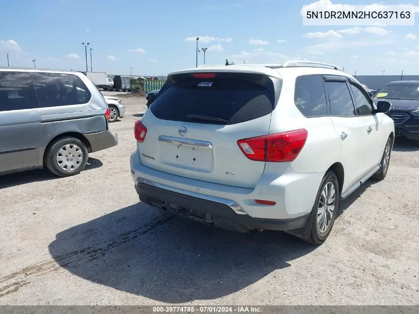 2017 Nissan Pathfinder Sl VIN: 5N1DR2MN2HC637163 Lot: 40565521