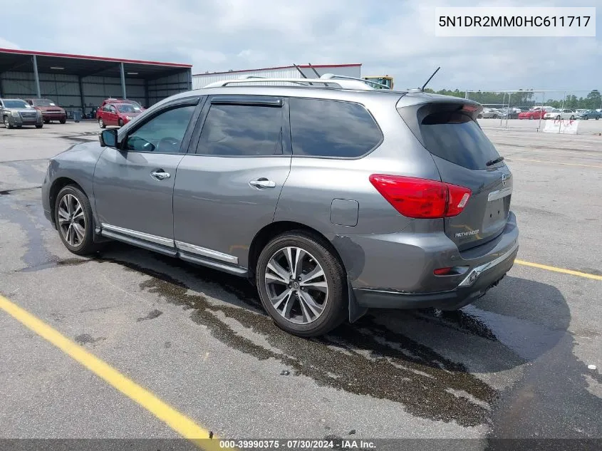 2017 Nissan Pathfinder Platinum VIN: 5N1DR2MM0HC611717 Lot: 39990375