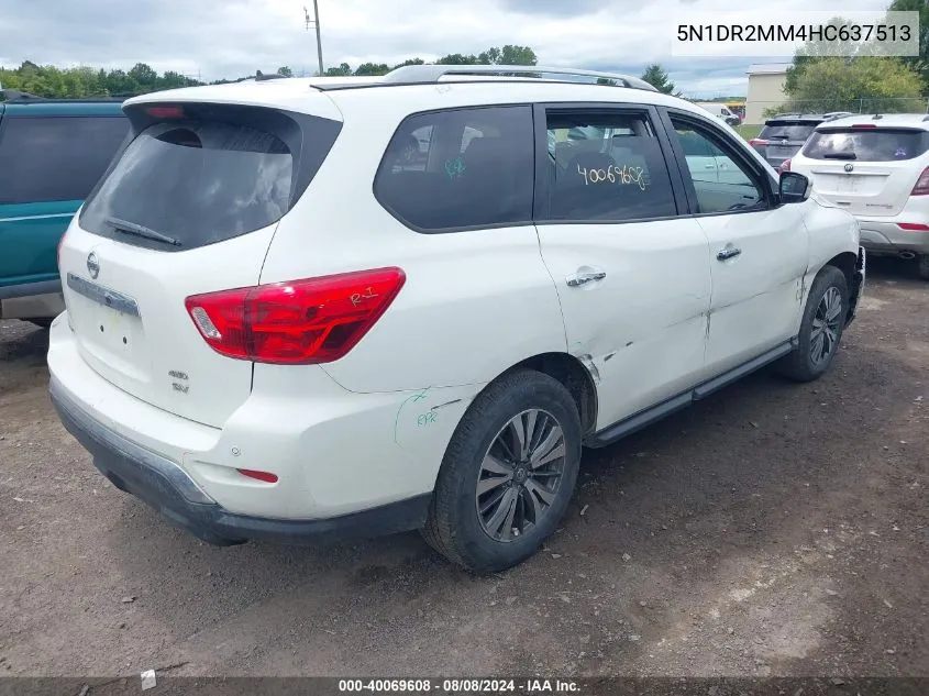 2017 Nissan Pathfinder Sv VIN: 5N1DR2MM4HC637513 Lot: 40069608