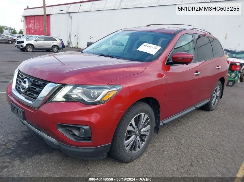 2017 Nissan Pathfinder Sl VIN: 5N1DR2MM3HC603255 Lot: 40148558