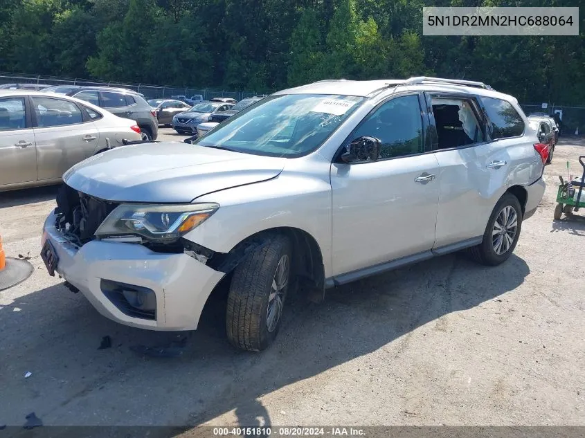 2017 Nissan Pathfinder S VIN: 5N1DR2MN2HC688064 Lot: 40151810