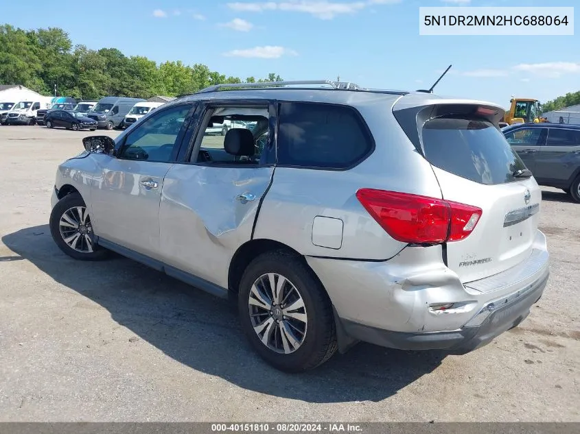 5N1DR2MN2HC688064 2017 Nissan Pathfinder S