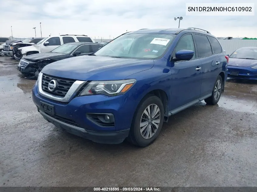 2017 Nissan Pathfinder Sl VIN: 5N1DR2MN0HC610902 Lot: 40218595