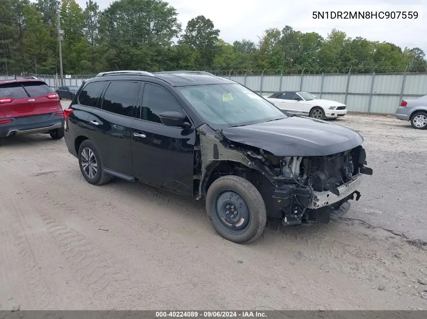 2017 Nissan Pathfinder Sv VIN: 5N1DR2MN8HC907559 Lot: 40224089