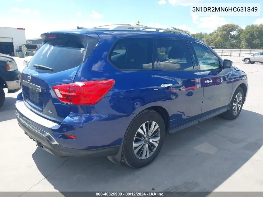 2017 Nissan Pathfinder Sl VIN: 5N1DR2MN6HC631849 Lot: 40325900