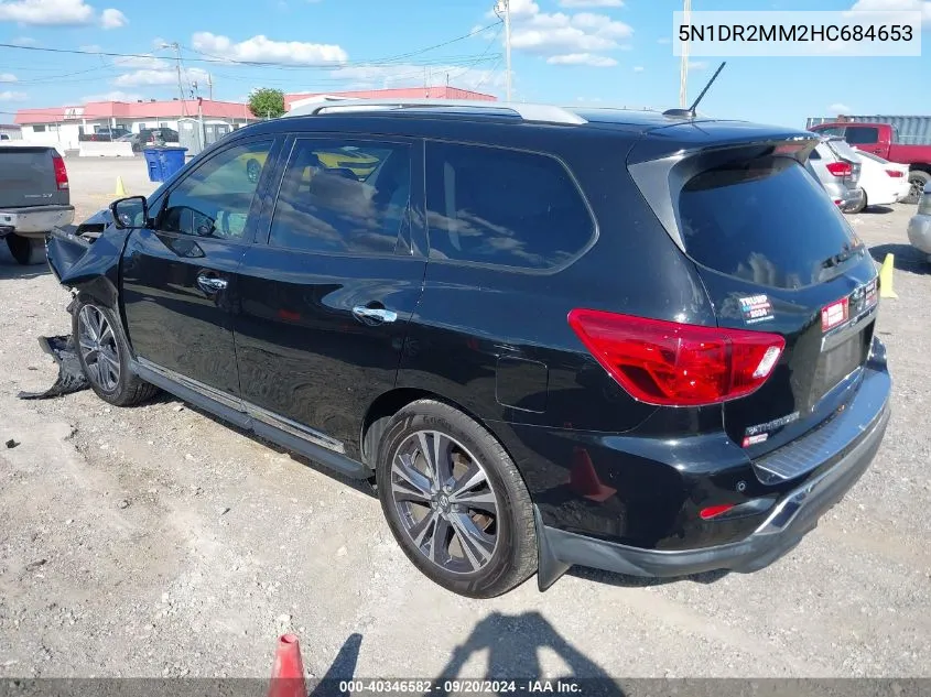 2017 Nissan Pathfinder Platinum VIN: 5N1DR2MM2HC684653 Lot: 40346582