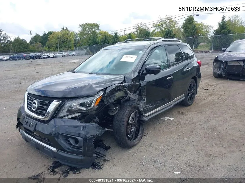 2017 Nissan Pathfinder Platinum VIN: 5N1DR2MM3HC670633 Lot: 40351821