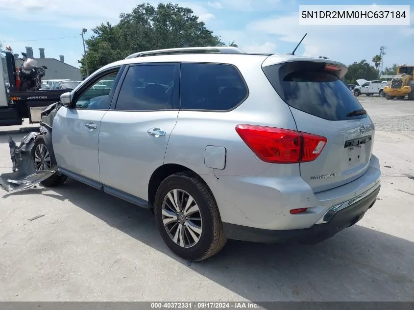 2017 Nissan Pathfinder Sv VIN: 5N1DR2MM0HC637184 Lot: 40372331