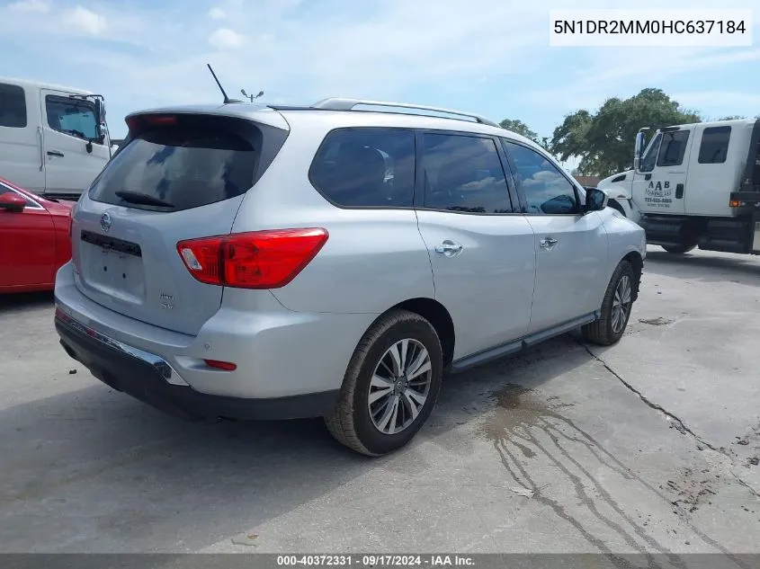 2017 Nissan Pathfinder Sv VIN: 5N1DR2MM0HC637184 Lot: 40372331