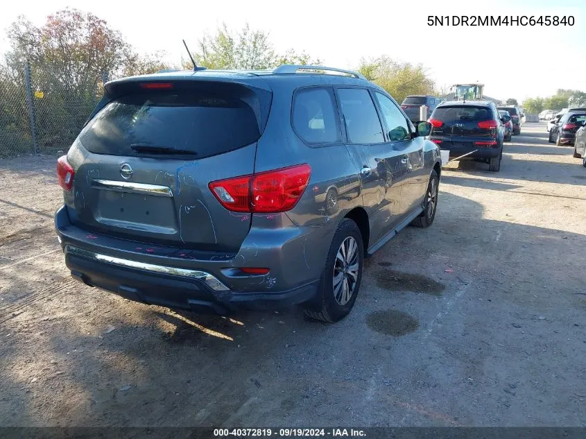 2017 Nissan Pathfinder S VIN: 5N1DR2MM4HC645840 Lot: 40372819