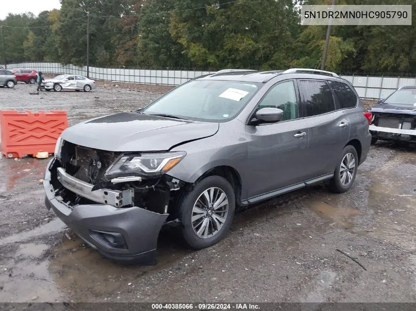 2017 Nissan Pathfinder S/Sv/Sl/Platinum VIN: 5N1DR2MN0HC905790 Lot: 40385066