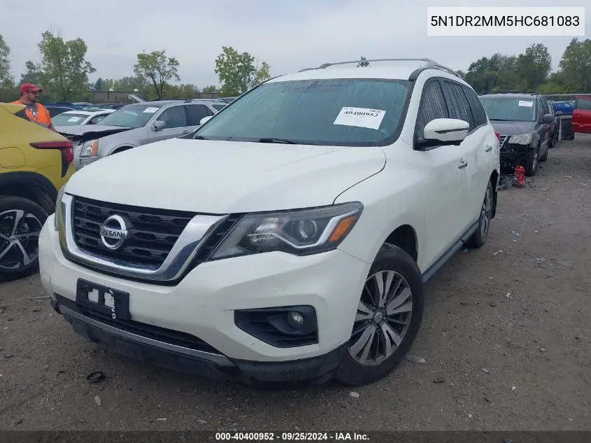 2017 Nissan Pathfinder Sl VIN: 5N1DR2MM5HC681083 Lot: 40400952