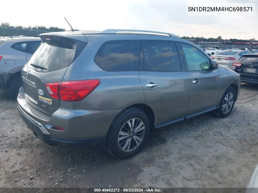 2017 Nissan Pathfinder S/Sv/Sl/Platinum VIN: 5N1DR2MM4HC698571 Lot: 40402272