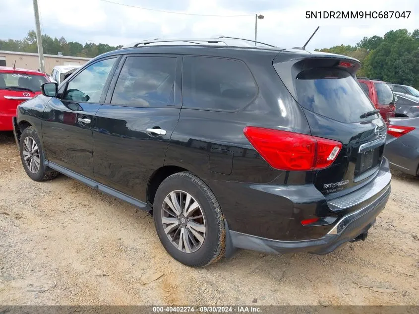 2017 Nissan Pathfinder S VIN: 5N1DR2MM9HC687047 Lot: 40402274