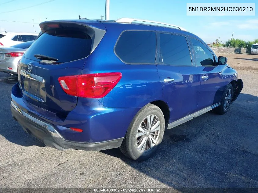 2017 Nissan Pathfinder S/Sv/Sl/Platinum VIN: 5N1DR2MN2HC636210 Lot: 40409302