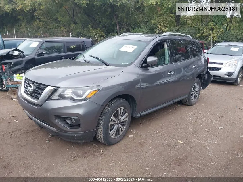 2017 Nissan Pathfinder Sl VIN: 5N1DR2MN0HC625481 Lot: 40412553