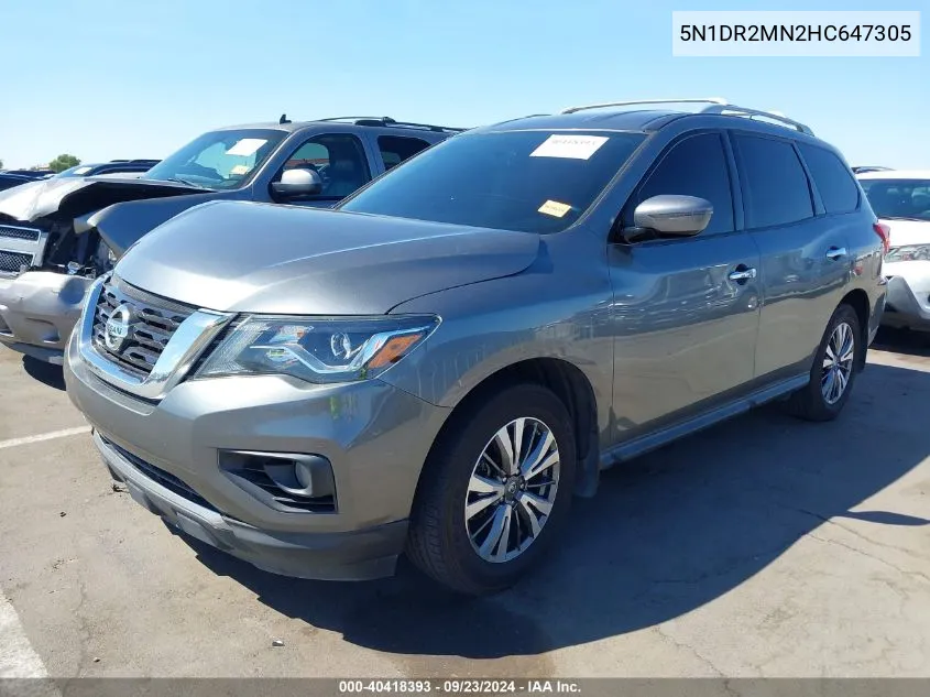 2017 Nissan Pathfinder Sv VIN: 5N1DR2MN2HC647305 Lot: 40418393