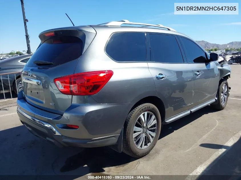 2017 Nissan Pathfinder Sv VIN: 5N1DR2MN2HC647305 Lot: 40418393