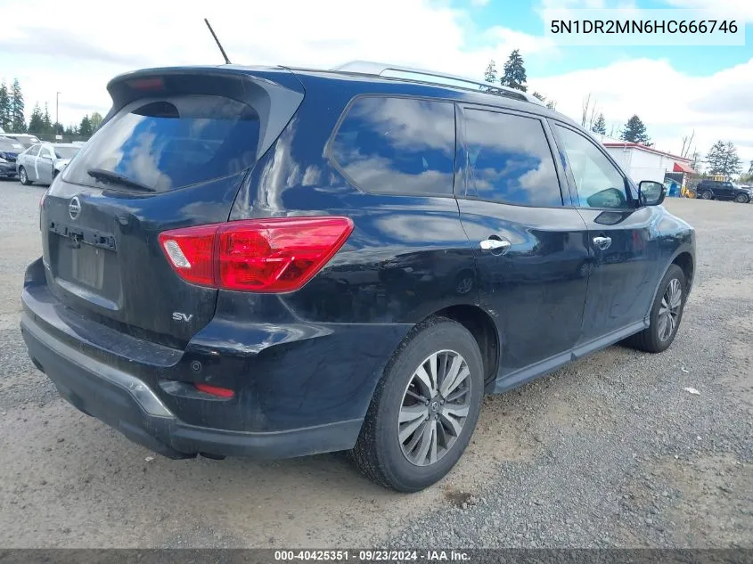 2017 Nissan Pathfinder Sv VIN: 5N1DR2MN6HC666746 Lot: 40425351