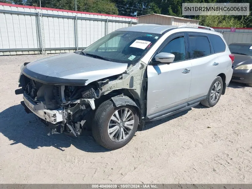 2017 Nissan Pathfinder Sl VIN: 5N1DR2MN8HC600683 Lot: 40456039